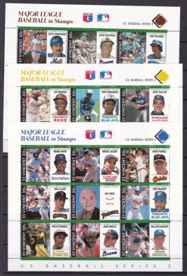 St. Vincent 1989 sport baseball MI 1396-1476 9 kleib. ( 81 val.) MNH w58 foto