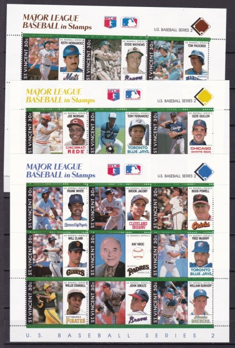 St. Vincent 1989 sport baseball MI 1396-1476 9 kleib. ( 81 val.) MNH w58