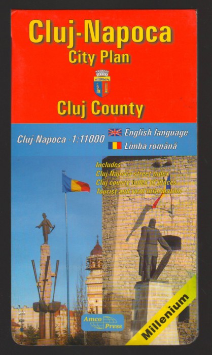 C10521 - CLUJ NAPOCA. PLANUL ORASULUI, CITY PLAN, 2000, HARTA, INDEX STRAZI