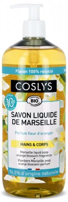Sapun lichid si gel de dus BIO de Marsilia cu flori de portocal(format mare) Coslys foto