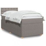 VidaXL Pat box spring cu saltea, gri taupe, 80x200 cm, textil 3287301