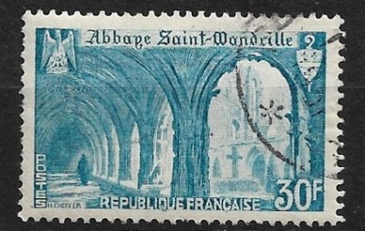 C236 - Franta 1951 - Manastire 1v. serie completa,stampilat foto