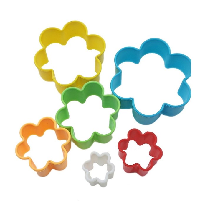 Set 5 forme decupatoare in forma de Floare, pentru biscuiti sau gogosi, 9 cm, 516COF