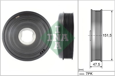 INA 544 0136 10 Fulie curea, arbore cotit foto
