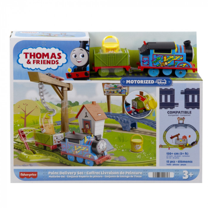 THOMAS SET DE JOACA CU LOCOMOTIVA MOTORIZATA THOMAS LIVREAZA VOPSEAUA SuperHeroes ToysZone