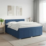 Cumpara ieftin Pat boxspring cu saltea albastru 160 x 200 cm Tesatura