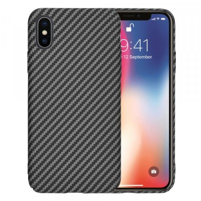 Husa pentru Apple iPhone XS / X, Techsuit, Carbonite FiberShell, Neagra foto