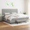 Gossi pat box spring cu saltea, gri deschis, 200x200 cm, textil