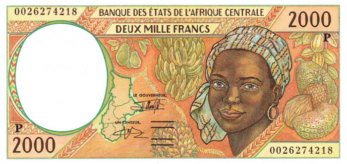 Statele Africii Centrale 2 000 Franci (P) Chad 2 000 P-603P UNC