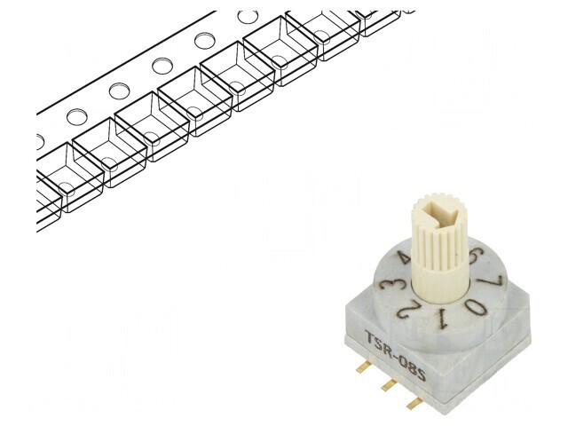 &Icirc;ntrerupător codificare DEC/BCD 8 poziții SMT 80m&Omega;