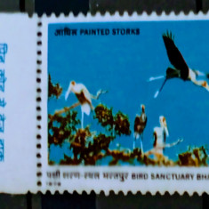 India 1976 păsări fauna serie 1v. Nestampilata Mnh