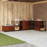 vidaXL Depozitare pentru bucătărie Ruginit 60 x 50 x 92 cm Oțel 874960