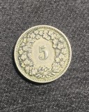 Moneda 5 rappen 1893 Elvetia, Europa