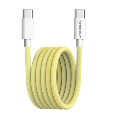 Cablu de date Type-C pentru Apple, Android, PD60W, Super Fast Charging, 1m - Techsuit (PCB114D) - Yellow foto