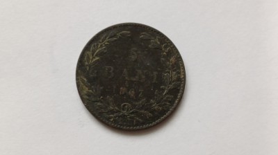 Romania -5 Bani 1867 WATT foto