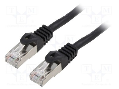 Patch cord LANBERG F/UTP 6 litat CCA PVC negru 1m 26AWG foto