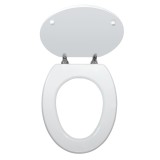 Capac WC din MDF, Ferro WC/BILA, alb, inchidere standard, 370 x 435 mm