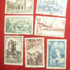 Serie Uzuale 1938 Franta , 7 valori stampilate