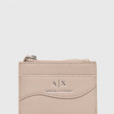 Armani Exchange portofel femei, culoarea bej