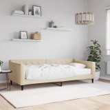 VidaXL Pat de zi cu saltea, crem, 90x200 cm, textil 3197412