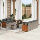 VidaXL Set de canapele pentru grădină 10 pcs Gri 90 x 55 x 71 cm