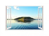 Sticker decorativ, Fereastra 3D, Ocean, 85 cm, 177STK, natura si peisaje