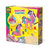 Set de pictura pentru copii cu diamante adezive si unicorn, SES Creative