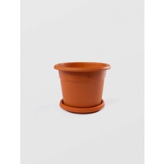 Ghiveci Model cu Tava, STERK, 30x23 cm, Plastic Maro