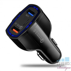 Incarcator Auto Samsung Galaxy S6 Dual USB Si USB Tip C Negru foto