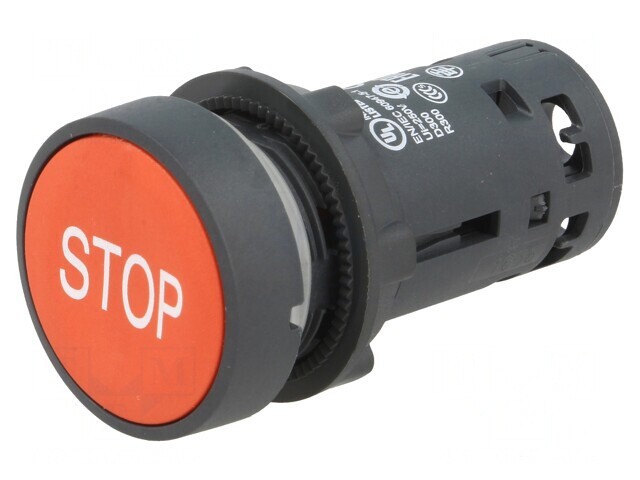 Comutator apăsare 22mm 1 NC roșu
