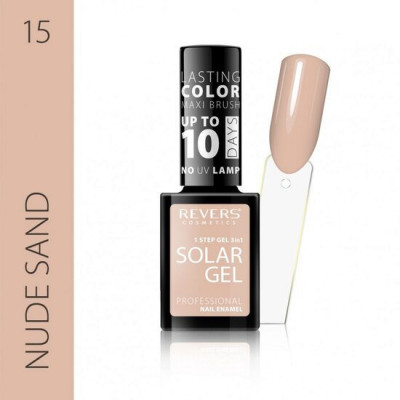 Lac de unghii Solar Gel, Revers, 12 ml, nude, nr 15, nude sand foto