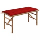 vidaXL Bancă de grădină pliabilă cu pernă, 118 cm, bambus 3063870