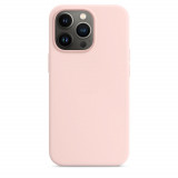 Husa eleganta din piele ecologica cu MagSafe, interior catifea, compatibila cu iPhone 11, Chalk Pink, Oem
