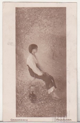 bnk cp Romania cp interbelica - Grigorescu - Primavara - circulata 1925 foto