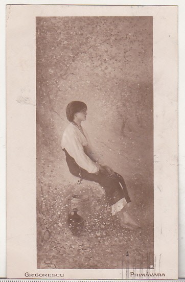 bnk cp Romania cp interbelica - Grigorescu - Primavara - circulata 1925