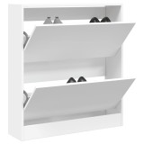 VidaXL Pantofar, alb, 80x21x87,5 cm, lemn compozit