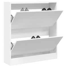 vidaXL Pantofar, alb, 80x21x87,5 cm, lemn compozit