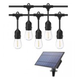 Ghirlanda Luminoasa Solara EMC ONSHOP&reg;, 5m, 10 Becuri LED, Protectie IP65, Telecomanda, Indicator Digital Procentaj Baterie, Conectabila