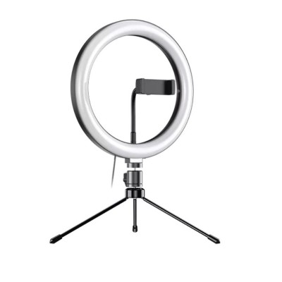 Set lampa circulara selfie, Apexel, diametru 26cm, trepied mini, suport telefon foto