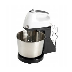Mixer de mana cu suport si bol CF-MXIB2, 300 W, 7 trepte, inox, alb/argintiu/negru
