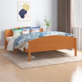 vidaXL Cadru de pat, maro miere, 140x200 cm, lemn masiv de pin