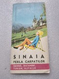 Brosura Turistica vintage Sinaia -Perla Carpaților cu 2 harti anii 70