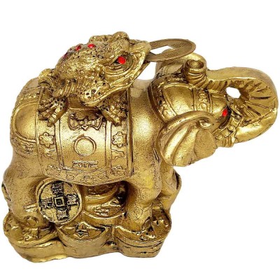 Elefant cu broasca in spate, remediu pentru bani, statueta mare 9 cm foto
