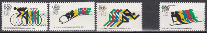 SUA 1972-Jocurile Olimpice de iarnă și vară - Sapporo și Munchen,Serie + PA, MNH