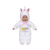 Papusa Bebelus cu imbracaminte Unicorn, 34 cm, Alb, ATU-087451, Plastic, Oem
