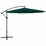 Umbrelă de soare suspendată 3,5 m, Verde, vidaXL
