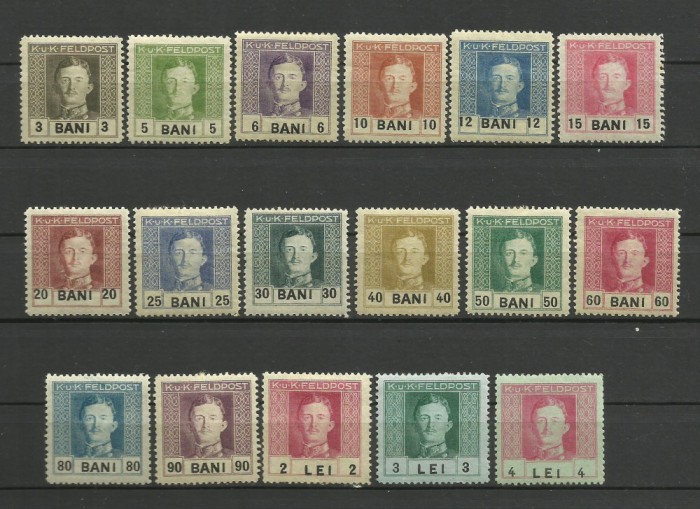 Posta Austriaca in ROMANIA -- KUK FELDPOST 1918 - MLH / MH FARA SARNIERA
