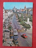 CPIB 23402 CARTE POSTALA - TARGU MURES, PIATA TRANDAFIRILOR, NECIRCULATA, AUTOTURISM, AUTOBUZ