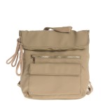 Rucsac kaki casual cu buzunare exterioare si design versatil