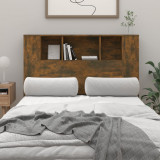 Tablie de pat cu dulap, stejar fumuriu, 120x18,5x102,5 cm GartenMobel Dekor, vidaXL